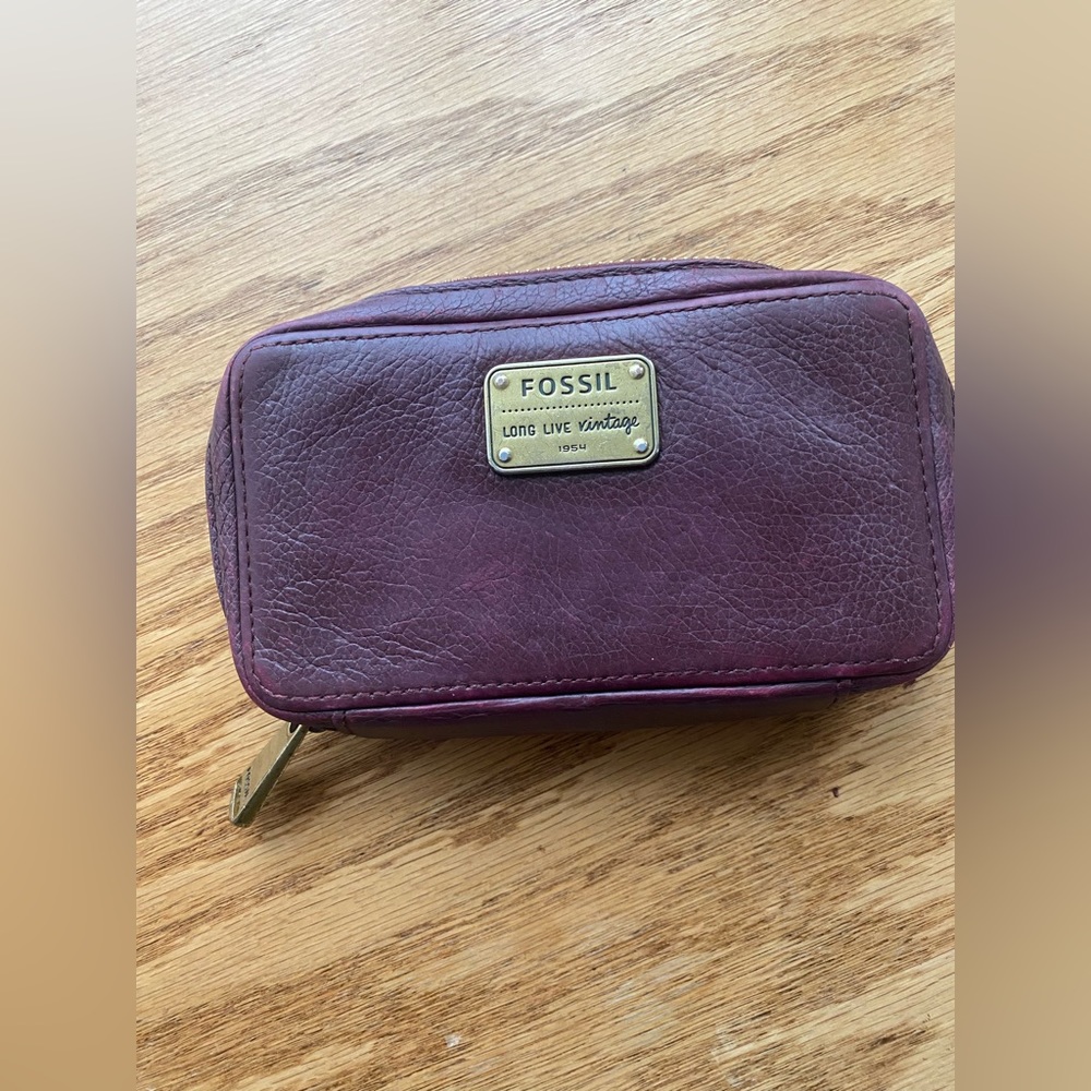 Fossil, Maroon colored, multiple compartment wallet